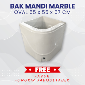 BAK AIR/BAK KAMAR MANDI OVAL SUDUT 55 MARBLE