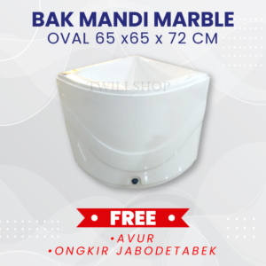 BAK AIR / BAK KAMAR MANDI OVAL SUDUT 65 MARBLE